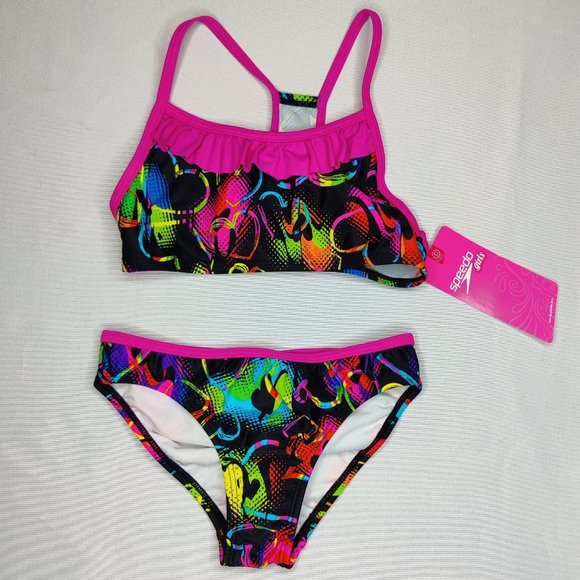 Speedo Other - Speedo Girls 2 Piece Swim Suit Bikini Size 8 NWT